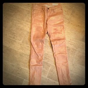Light pink faux leather pants